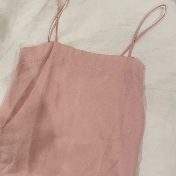 LJC DESIGNS PINK LINEN SHIFT DRESS - Picture 3 of 3